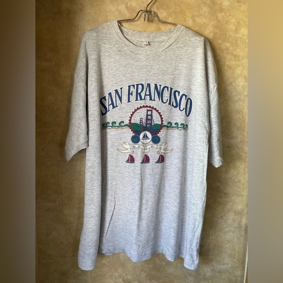 San Francisco Classic Gray Tee Vintage Lightweight Breathable 90s Y2K XL Unisex - Picture 1 of 5